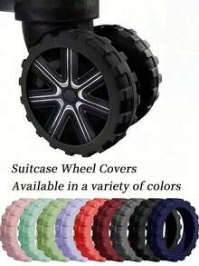 8 Sets Luggage Wheel Protective Covers, Multi-Color Options, Suitable For Various Silent Travel Suitcase Wheels, Silicone Material, Universal Wheel Protection Accessories - Easy Installation And Cleaning, Shock-Absorbing And Noise-Reducing Function, Travel Essential, Suitable For Various Travel Bags And Travel Gear, Back To School Season - Multicolor - View 5