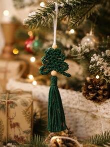 1pc Christmas Tree Hanging Decoration, Handmade Woven Tassel Hanging Decoration, Holiday Party Background Decoration, Used For Christmas Tree Windows, Holiday Parties, Fireplaces, Home Decoration Gifts - Style-4 - View 8