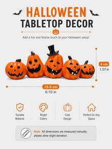 Halloween Pumpkin Decor, Indoor Halloween Ornament, Suitable For Tabletop/Halloween/Window/Gift Box/Gift (Orange Pumpkin) - A - View 9