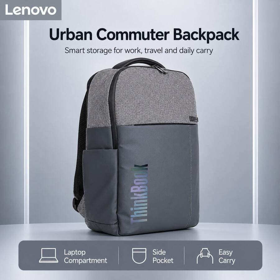 1pc Lenovo Laptop Backpack, 15.6‑Inch Compatible, Ergonomic Shoulder Straps, Versatile For Daily Commuting And Business Travel, Practical Business Computer Backpack - View 1