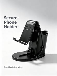 2-In-1 Pen Holder & Phone Stand, Multifunctional Desktop Organizer For Office And Students, Portable Foldable Adjustable Phone Stand, Universal Tablet Holder Compatible With All Smartphones And Tablets, Multi-Angle Foldable Desktop Bracket, Compact Pocket-Sized Mobile Stand For Home, Office, And Travel - Multicolor - View 7
