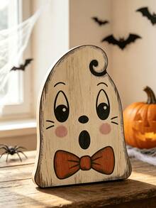 3pcs/1pc Vintage Wooden Halloween Tiered Tray Decor, Ghost Cat Pumpkin Desktop Ornament, Distressed Spooky Farmhouse Style Fireplace Window Sill Indoor Autumn Holiday Decoration - Multi-color - View 13