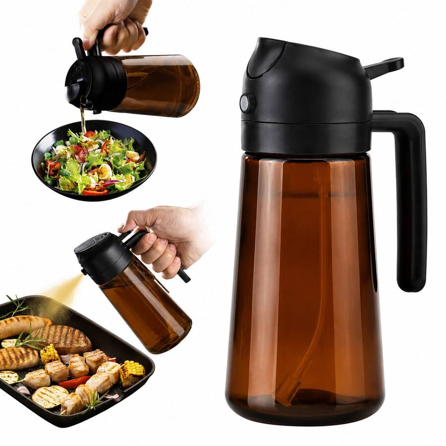 High Grade Olive Oil Dispenser Bottle,Light-Blocking Glass Blocks UV Rays & Preserves Flavor, Dual-Use Spray & Oil Pot,  Light-Proof Label, Splash Proof, Suitable For Kitchen & Outdoor Cooking, Various Colors