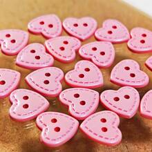 10/20pcs Heart-Shaped Two-Hole Buttons - Hand-Sewn Clothing Heart Buttons, DIY Handmade Sewing Supplies, Durable Plastic, Suitable For Sweaters, Pajamas, Knitwear, Hats, Embroidery, Needlework, Crochet And Handmade Crafts - One Size - View 7