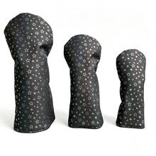 Colorful Star Pattern Golf Club Head Cover, PU Waterproof Fabric, Multi-Size Golf Club Protective Sleeve - Black - View 1