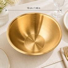 3Pcs Stainless Steel Cooking Mixing Bowls With Scale, Japanese Style Thickened Mixing And Kneading Bowls For Home Use, Egg Beating, Salad, Baking - Gold - View 14