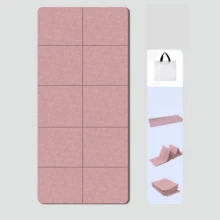 1pc Foldable Yoga Mat With Alignment Lines, Thick Anti-Slip Material, Suitable For Home Fitness Yoga, Pilates And Meditation - Multicolor - View 8