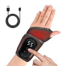Black Cordless Wrist Heating Pad For With 3 Heating Levels 3 Vibrations Heated Massage Wrist Brace Wrist Wrap Sports Wrist Joint Protection Tool Rechargeable Wristband,Perfect For Teacher's Day Gift,Suitable For Sending To Boyfriends And Girlfriends - Black - View 2