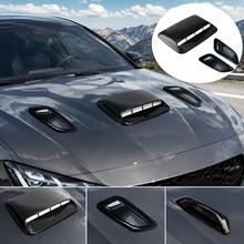 3 PiecesUniversal Car Hood Scoop Vent Cover Set – Glossy Black ABS Fake Air Intake Decoration For Engine Bonnet, Exterior Styling Accessory (40cm X 28cm) - A - View 2