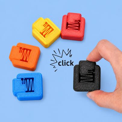 1 pieza, Juguete Fidget de clic de dedo impreso en 3D, Gadget de bolsillo de alivio del estrés de presión y clic de PLA, Juguete sensorial de escritorio compacto de mano, Fidget táctil satisfactorio para oficina, viaje y regalo, 5 colores