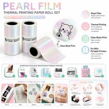 Pearlescent Film Transparent Thermal Paper, 53Mm, Self-Adhesive, Printable, Compatible With Portable Thermal Printers, Transparent Paper For Labeling Bottles, Photos, Text, Study Notes, Organization - View 2