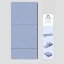 1pc Foldable Yoga Mat With Alignment Lines, Thick Anti-Slip Material, Suitable For Home Fitness Yoga, Pilates And Meditation - Multicolor - View 9