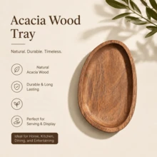 5pcs Set Rosewood Food Display Trays, Natural Solid Wood Oval Snack Plates, Smooth Polished Edges, Raised Rim Design, Sturdy And Stable, Easy To Clean With A Wipe. Multi-Plate Combination Meets Different Usage Needs, Suitable For Nuts, Fruits, Cheese, Desserts, Home Afternoon Tea Display, Also Can Be Used As Desktop Storage Tray, Vintage And Rustic, Fits Various Home Decor Scenes. - View 5