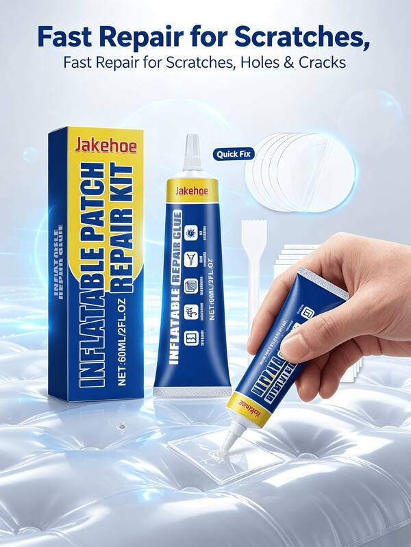 Inflatable Mattress Repair Kit, Swim Ring Air Cushion Tent Crack Leak Waterproof Transparent Patch, Quickly Fill Scratches, Holes And Cracks, Compatible With TPU, EVA, ABS, PVC And Rubber Materials, Household Essential, Convenient And Fast Repair, Thoughtful Holiday Gift For Family And Friends