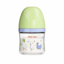 1pc 80ml/2.82oz, 240ml/8.11oz Mini Standard Neck Glass Baby Bottle, Suitable For 0-3 Months/3 Months And Above, Borosilicate Glass, Meets Different Stage Needs, Cute Pattern, Fully Detachable, Suitable For Newborn Gift, Christmas Gift - Multicolor - View 14