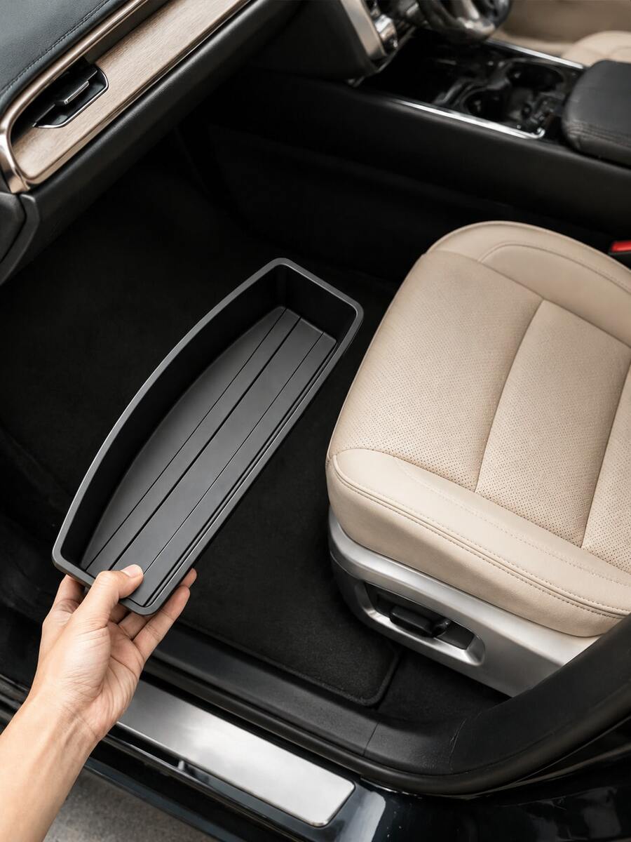 ABS Material Car Seat Under Storage Box, Suitable For Most Car Models, Can Organize Front And Rear Seat Space, With Hidden Tray, Efficiently Store Car Supplies, Can Be Used As Car Storage Rack - Multicolor - View 1
