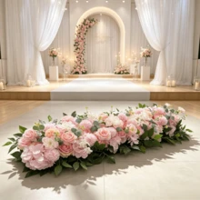 Simulated Flower Strip Rose Flower Arrangement Wedding Arch Decoration Wedding Stage Layout Decoration Floor Flower Table Flower Decoration - Multicolor - View 6