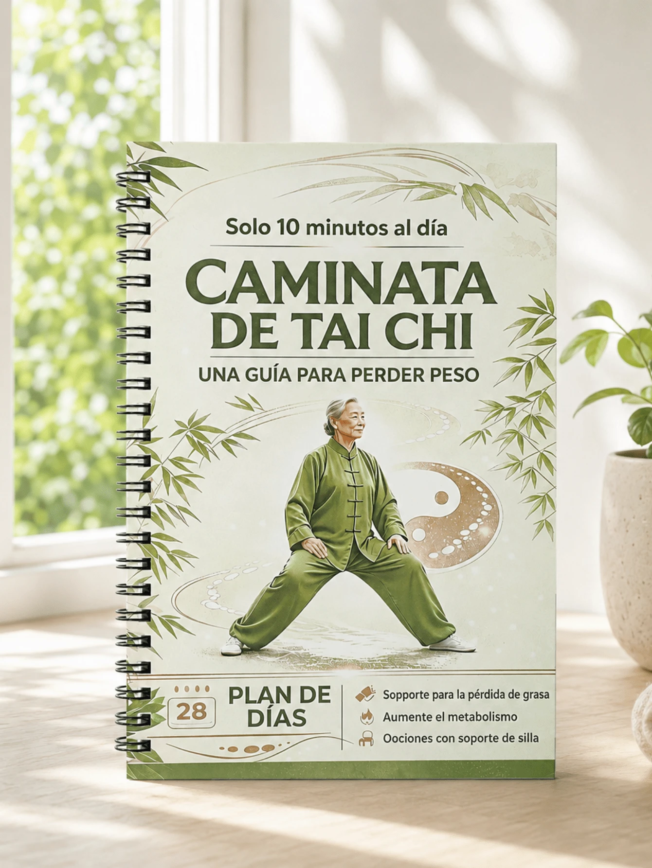 Spanish Tai Chi Walking Weight Loss Program, 28-Day Progressive Training Plan For Seniors. Gentle, Joint-Friendly, Low-Intensity, With Chair Support, Suitable For Indoor And Outdoor Use. Improves Balance And Stability - A - View 1