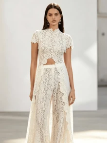 Women Two-Piece Outfits - Beige - View 2