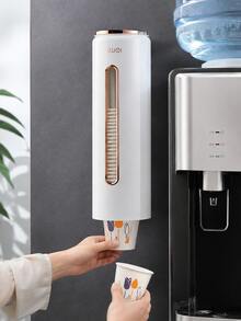 Disposable Cup Holder Automatic Cup Dispenser Water Cup Paper Cup No-Drill Water Dispenser Storage Rack Wall-Mounted For Home - A - View 1