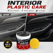 Redecas 150G Car Plastic Renovate Cream, Anti-Aging Restorer For Plastic, Leather, Tires, Dashboard & Door Panels - 150G+Sponge - View 2