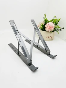 Soporte portátil de aluminio de 18 pulgadas, plegable y con disipación de calor, elevador portátil para tableta y teléfono móvil - Multicolor - Ver 7