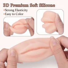 1pc 3D Realistic Silicone Lip Tattoo Practice Skin, Reusable - Multicolor - View 3
