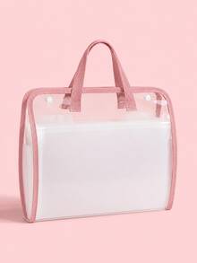 1pc Transparent Document Storage Bag, Portable Transparent Document Bag With Handle, A4 Paper Storage And Organization Bag, Suitable For Students And Offices. - Multiple Styles - View 10