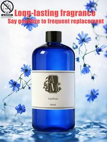 Minyak Esensial Pewangi 500ml, Cairan Pengharum Ruangan dengan Batang Penyebar Aroma, Minyak Pengharum Ruangan Alami, Cocok untuk Pelembap Udara, Penyegar Udara Dalam Ruangan Hotel dan Rumah - Botol Biru AM-500 - View 7