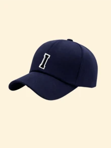 1pc Men's Soft Top Baseball Cap, Printed With A-Z 26 Letters, Adjustable Hip-Hop Street Style Sun Hat, Breathable Versatile Back-To-School Headwear - Navy Blue - View 24