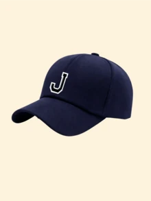 1pc Men's Soft Top Baseball Cap, Printed With A-Z 26 Letters, Adjustable Hip-Hop Street Style Sun Hat, Breathable Versatile Back-To-School Headwear - Navy Blue - View 25