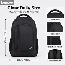 1pc Lenovo ThinkPad Laptop Backpack, Large‑Capacity Computer Bag, Independent Laptop Compartment & Multi‑Functional Pockets, Durable Backpack For School Office Daily Commute & Travel - View 7