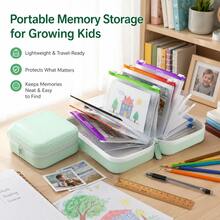 1pc Portable Children's Growth Memorial Photo Album Storage Bag, Multi-Layer Transparent Zipper Children's Folder And File Bag, Suitable For Organizing Photos, Artwork, Certificates And Learning Materials - Multicolor - View 3