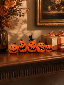 Halloween Pumpkin Decor, Indoor Halloween Ornament, Suitable For Tabletop/Halloween/Window/Gift Box/Gift (Orange Pumpkin) - A - View 8