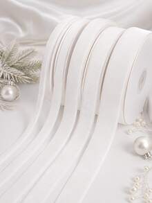 10 Yards White Plush Ribbon Roll, Solid Color Soft Plush Fabric, Multiple Widths Decorative Trim, Suitable For DIY Hair Accessories, Headbands, Wedding Bouquets, Christmas Tree Decorations, Gift Wrapping, Collars, Sewing Decor, Ideal For Crafters, Florists, DIY Enthusiasts, Can Be Used For Sexy Style, Ballet Style, Angel Style, French Aesthetic, Luxury Style, Pure White Plush Ribbon Roll, Decorative Accessories - Velvet Ribbon - View 9