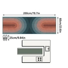 1PC Blue Gray Rust Red Concentric Arch Long Strip Carpet, Vintage Pop Style Faux Cashmere Rectangular Gradient U-Shaped Geometric Machine Washable Long Strip Rug, Suitable For Living Room Bedroom Kitchen Bedside Home Decor - Multicolor - View 11