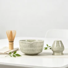 Matcha Green Ceramic Matcha Bowl Set, 500 ML Capacity, Includes A Chasen Holder, Perfect For Beginners, Home Matcha Preparation, And Use On A Tea Ceremony Table, 14.5 * 7.5 Cm - Green - View 5