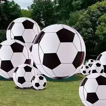 1pc 32/50 Inch 4D Soccer Ball Balloon, Soccer Birthday Party Decoration, Large Metallic Round Sphere Foil Soccer Balloon, Suitable For Sports Theme Birthday Party Decor - View 2