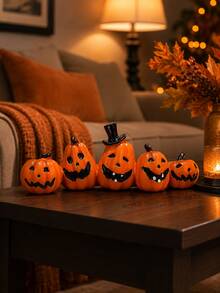 Halloween Pumpkin Decor, Indoor Halloween Ornament, Suitable For Tabletop/Halloween/Window/Gift Box/Gift (Orange Pumpkin) - A - View 5