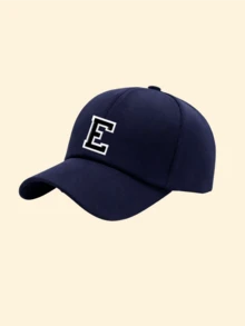1pc Men's Soft Top Baseball Cap, Printed With A-Z 26 Letters, Adjustable Hip-Hop Street Style Sun Hat, Breathable Versatile Back-To-School Headwear - Navy Blue - View 33
