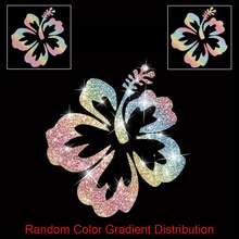 Cute Hollow Hibiscus Flower Sticker, Sparkly Tropical Floral Vinyl Decal, DIY Decor Accessory For Vehicle, Notebook, Water Bottle, Home Glass Surfaces - 1pc - View 11