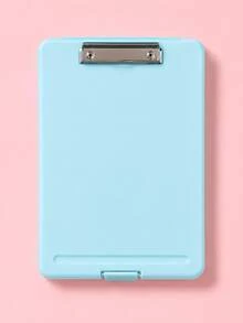 1pc A4 Plastic Storage Clipboard With Built-In Document Box, Metal Clip Writing Board, Portable File Holder For Office School - Multiple Styles - View 8