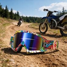 Kacamata Motocross Graffiti – Anti-Kabut dan Perlindungan UV untuk Sepeda Motor Off-Road, Cocok untuk Sepeda Motor Trail & ATV, Perlengkapan Olahraga Luar Ruangan Unisex - A - View 16
