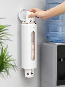 Disposable Cup Holder Automatic Cup Dispenser Water Cup Paper Cup No-Drill Water Dispenser Storage Rack Wall-Mounted For Home - A - View 4
