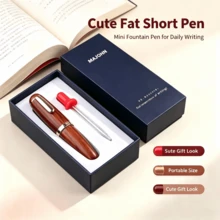 (MAJOHN) Cute Short Fountain Pen With Fine Nib, Mini Ink Pen With Gift Box, Designer Stationery Gift For Men And Women - Multicolor - View 17