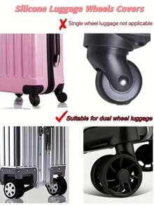 8 Sets Luggage Wheel Protective Covers, Multi-Color Options, Suitable For Various Silent Travel Suitcase Wheels, Silicone Material, Universal Wheel Protection Accessories - Easy Installation And Cleaning, Shock-Absorbing And Noise-Reducing Function, Travel Essential, Suitable For Various Travel Bags And Travel Gear, Back To School Season - Multicolor - View 3
