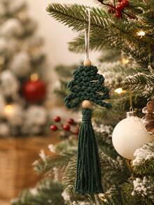 1pc Christmas Tree Hanging Decoration, Handmade Woven Tassel Hanging Decoration, Holiday Party Background Decoration, Used For Christmas Tree Windows, Holiday Parties, Fireplaces, Home Decoration Gifts - Style-4 - View 7