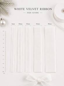 10 Yards White Plush Ribbon Roll, Solid Color Soft Plush Fabric, Multiple Widths Decorative Trim, Suitable For DIY Hair Accessories, Headbands, Wedding Bouquets, Christmas Tree Decorations, Gift Wrapping, Collars, Sewing Decor, Ideal For Crafters, Florists, DIY Enthusiasts, Can Be Used For Sexy Style, Ballet Style, Angel Style, French Aesthetic, Luxury Style, Pure White Plush Ribbon Roll, Decorative Accessories - Velvet Ribbon - View 7