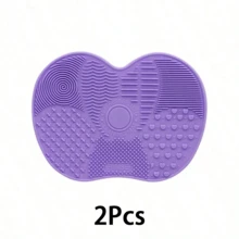 2pcs Silicone Makeup Brush Cleaning Pad, Makeup Brush Cleaning Pad, Cosmetic Cleaning Pad, Portable Makeup Brush Cleaning Tool With Suction Cup, Makeup Artist Essential, Makeup Brush Holder, Brush Cleaner, Travel Essential (2pcs/1pc) - Multicolor - View 12