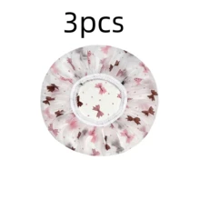 3pcs Adult Transparent Shower Caps, Extra Large High-Quality Floral Pattern Disposable Hair Caps, Multi-Color Options, Random Color, Suitable For Bathing, Swimming, Spa, Lightweight Design, Premium Headwear, Floral Pattern Shower Caps, Bathroom Accessories - View 13